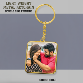 Metal key chain Square Gold/Sublimation Print